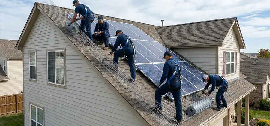 Pigeon Wire for Solar Panels in Wayne